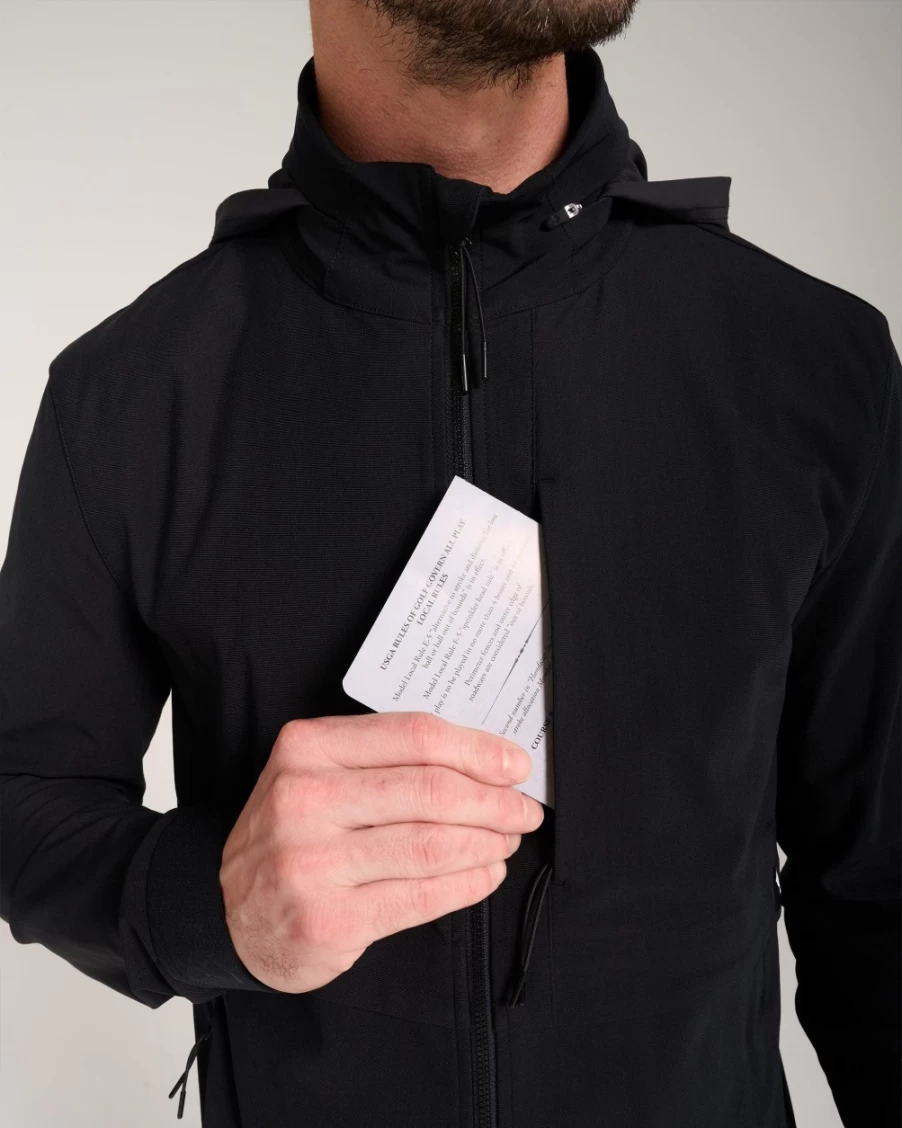 Bad Birdie Men's Elements Golf Jacket - Black, Waterproof & Windproof Outerwear for Golfers